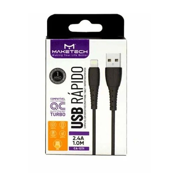 Cabo Usb Mod Ca-127i 1m IOS Preto - Maketech