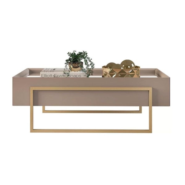 Encontraproduto.com.br - Mesa De Centro Espelhada Para Sala De Estar Suri Creme