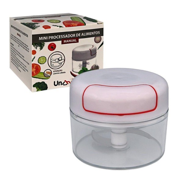 Encontraproduto.com.br - Mini Multiprocessador Triturador Manual Com 2 Lâminas Inox Para Alimentos
