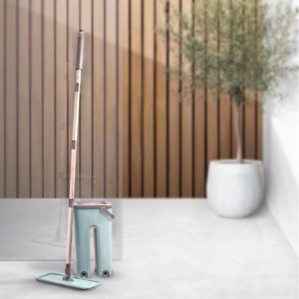 Encontraproduto.com.br - Rodo Flat Mop E Balde Lava E Seca Profissional Com 2 Refil
