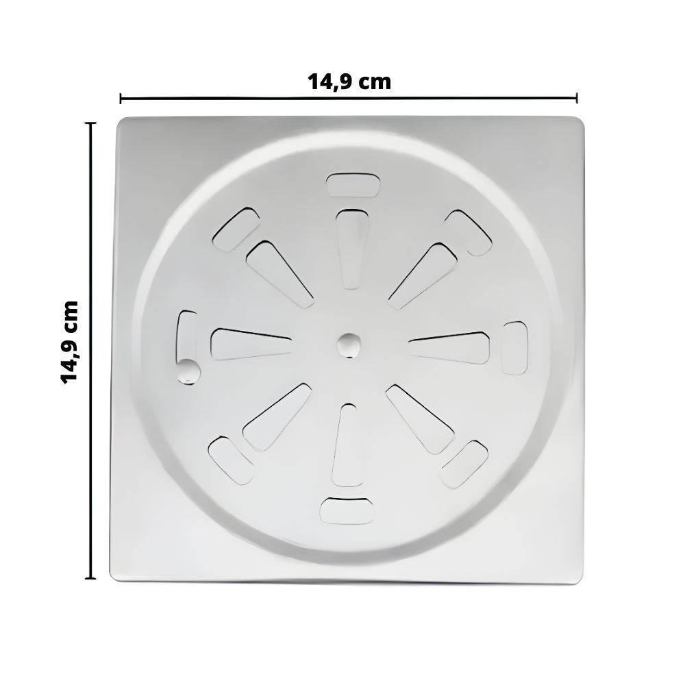 Encontraproduto.com.br - Grelha Flux Inox 15x15cm Com Sistema Abre/fecha