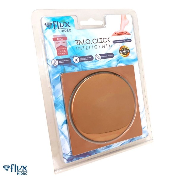Encontraproduto.com.br - Ralo FLVX Click Rose 15X15cm Rcros-15