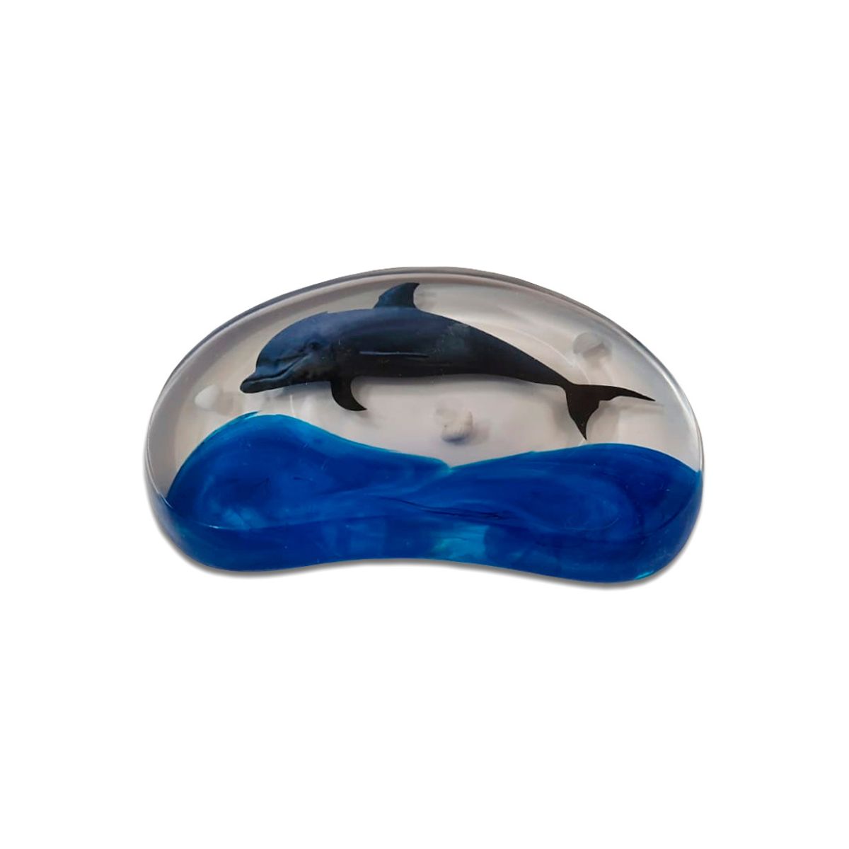 Saboneteira De Mesa Decor Golfinho Azul Poliart