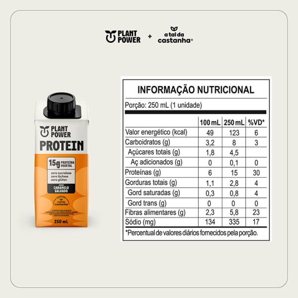 Encontraproduto.com.br - Shake Proteico Caramelo Salgado 250ml Plant Power