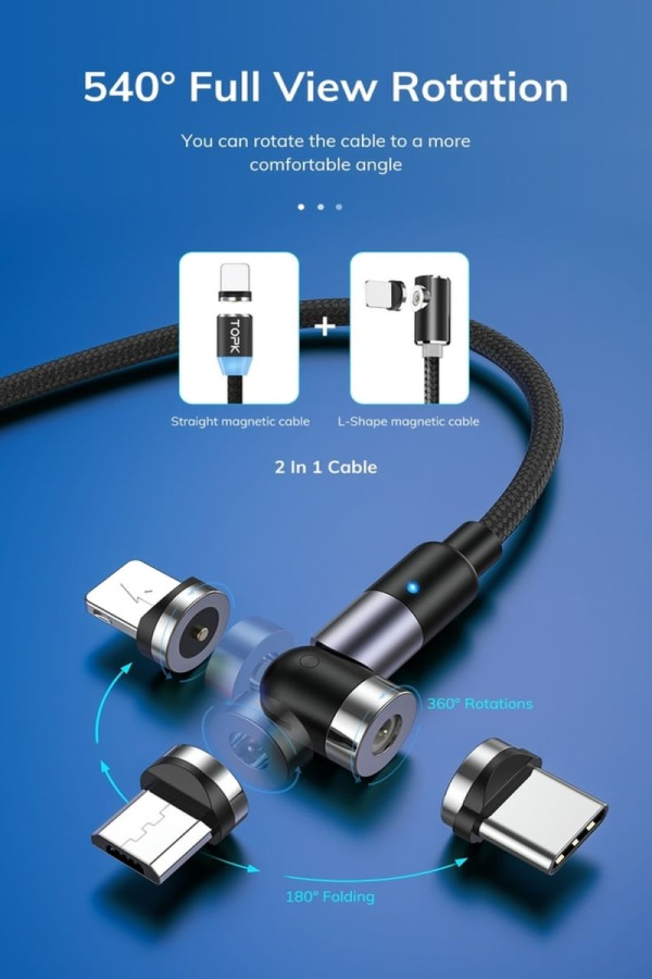 Encontraproduto.com.br - Cabo Pra Carregar Micro USB Tipo C TOPK AM59