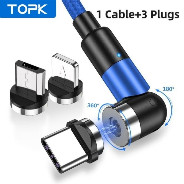 Encontraproduto.com.br - Cabo Pra Carregar Micro USB Tipo C TOPK AM59