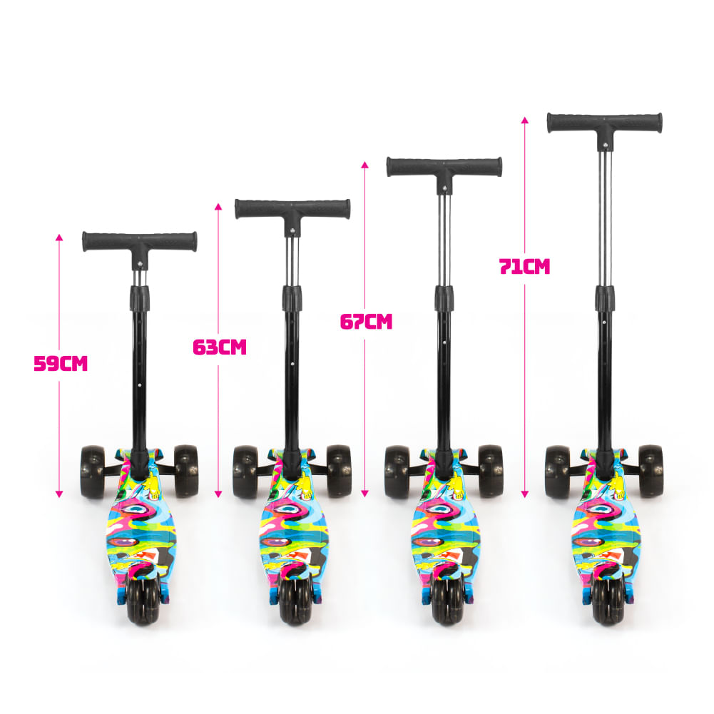 Encontraproduto.com.br - PATINETE INFANTIL 3 RODAS COM LED DOBRÁVEL MEGA COMPRAS