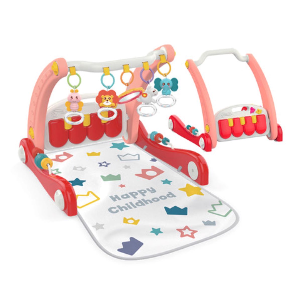 Encontraproduto.com.br - Tapete Piano de Atividade e Andador Dobrável 2 em 1 Infantil Bebê Mega Compras