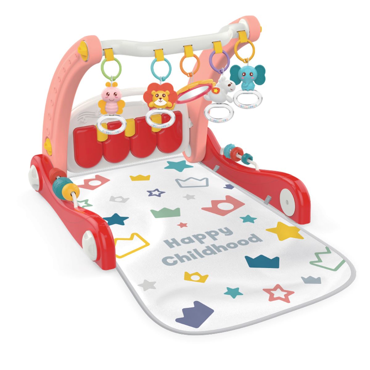 Encontraproduto.com.br - Tapete Piano de Atividade e Andador Dobrável 2 em 1 Infantil Bebê Mega Compras