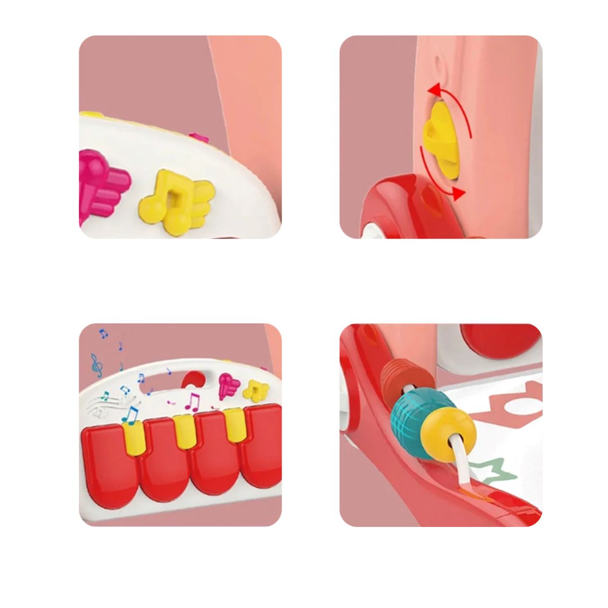 Encontraproduto.com.br - Tapete Piano de Atividade e Andador Dobrável 2 em 1 Infantil Bebê Mega Compras