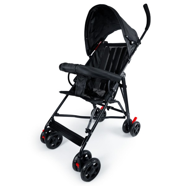 CARRINHO DE BEBÊ GUARDA CHUVA PASSEIO PRETO MEGA COMPRAS