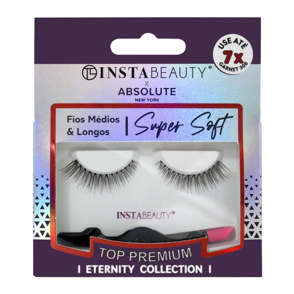 Encontraproduto.com.br - Cílios Postiços Curto Absolute New York Istabeauty Garnet 306 Preto 1 Par