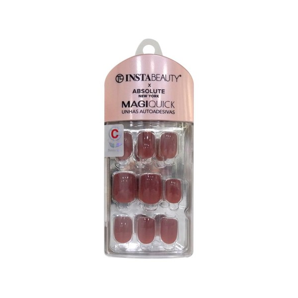 Encontraproduto.com.br - Unhas Postiças Instabeauty Autoadesivas Marsala Red C