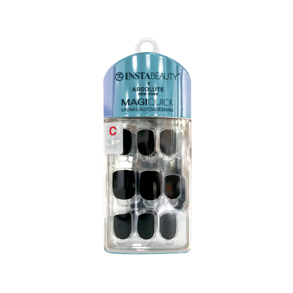 Encontraproduto.com.br - Unhas Postiças Instabeauty Autoadesivas Eclipse Black C