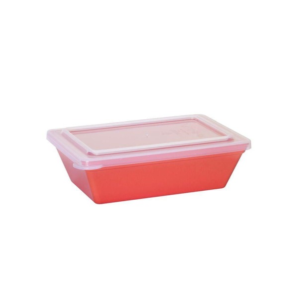 Encontraproduto.com.br - Travessa Stillo Retangular Com Tampa 2l Coral Em Polipropileno Linha Tendência Vem