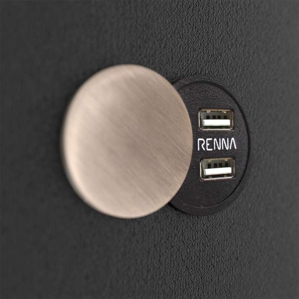 Encontraproduto.com.br - Base para Cama Box Casal com Entrada USB Night (45x138x188 cm) Suede Preta