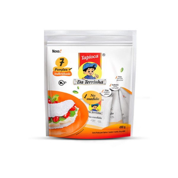 Encontraproduto.com.br - Tapioca Da Terrinha Na Medida 490g 7 Sachês De 70g