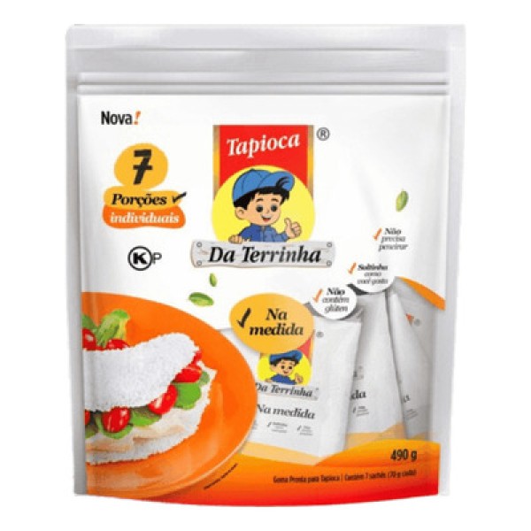 Encontraproduto.com.br - Tapioca Da Terrinha Na Medida 490g 7 Sachês De 70g