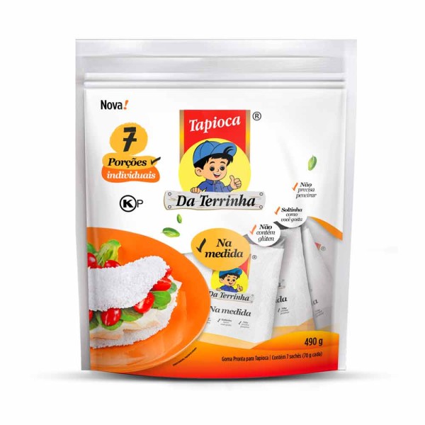 Encontraproduto.com.br - Tapioca Da Terrinha Na Medida 490g 7 Sachês De 70g