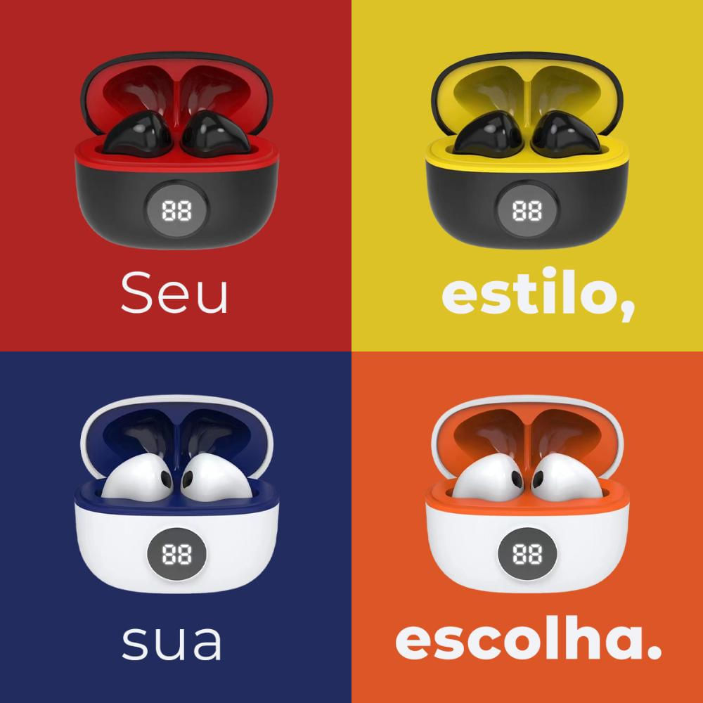 Fone de ouvido Bluetooth TWS WB Preto