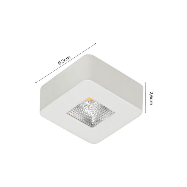 Encontraproduto.com.br - Spot de Sobrepor Nordecor Asis Quadrado Led 5W Bivolt
