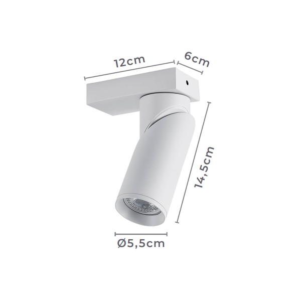 Encontraproduto.com.br - Spot Direcionável de Sobrepor Nordecor Piere 1 com Canopla MR16 GU10 Bivolt