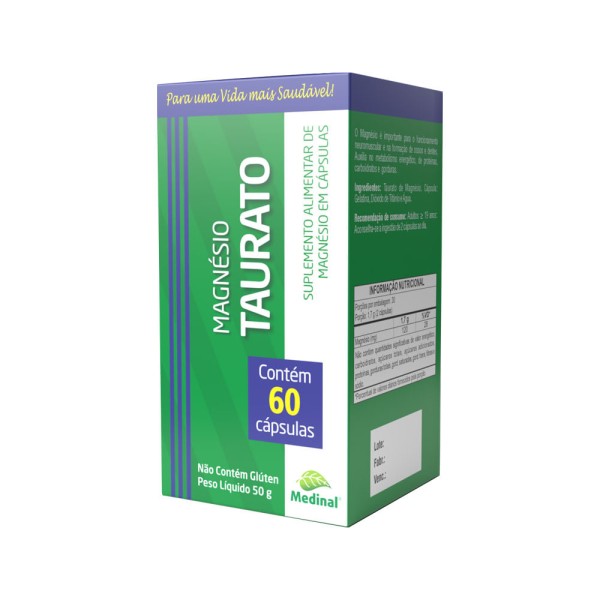 Magnesio Taurato Medinal Com 60 Capsulas