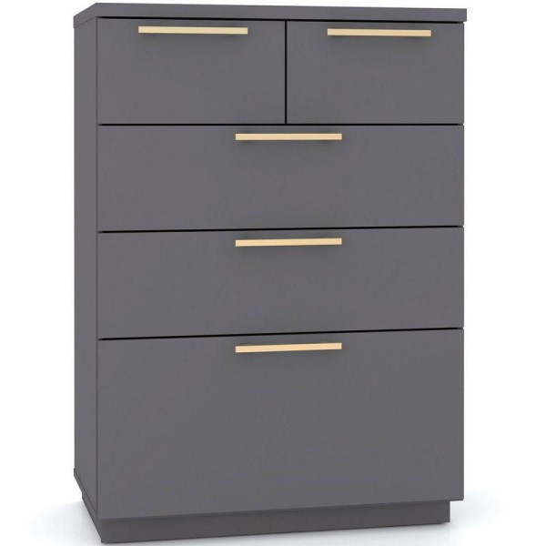 Encontraproduto.com.br - Cômoda para Quarto 5 Gavetas 90cm Dubai Alasca - VLR MÓVEIS