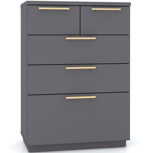 Encontraproduto.com.br - Cômoda para Quarto 5 Gavetas 90cm Dubai Alasca - VLR MÓVEIS