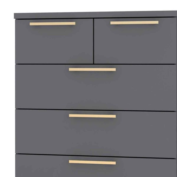 Encontraproduto.com.br - Cômoda para Quarto 5 Gavetas 90cm Dubai Alasca - VLR MÓVEIS