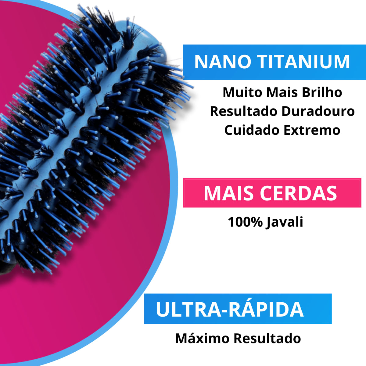 RIÈ Salon Pro Kit 3 Escovas Super Ceramic Nano Titanium  40mm, 47mm, 57mm + 01 Pincel