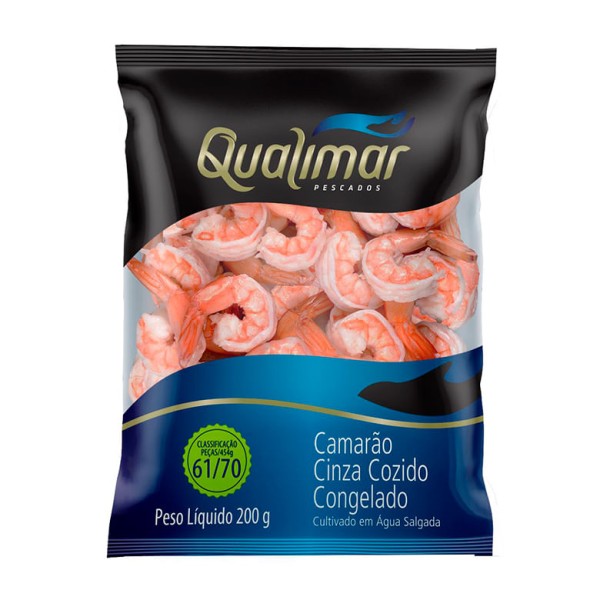 Encontraproduto.com.br - Camarão Qualimar Descascado 26 A 31un Cinza 61/70 com 200g