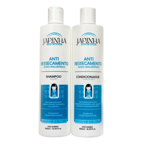 Encontraproduto.com.br - Kit Japinha Anti Ressecamento com Ácido Hialurônico (Shampoo+ Condicionador) 500 ML