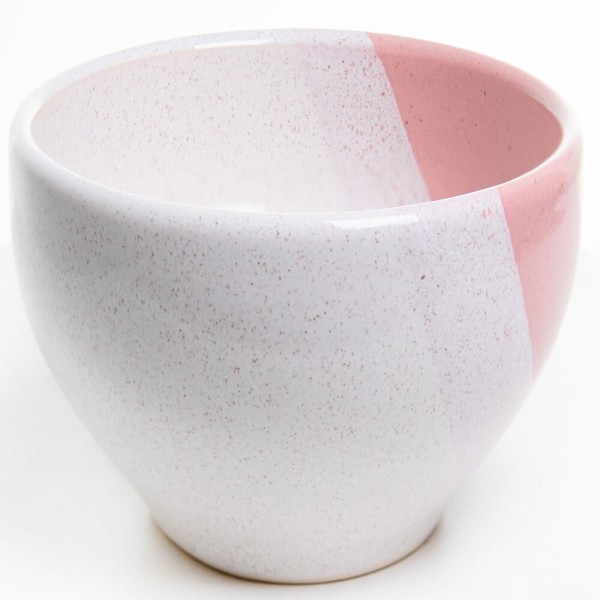 Encontraproduto.com.br - Tigela Bowl Cerâmica Beatriz 700ml Atual Pigment Rosa-Branco