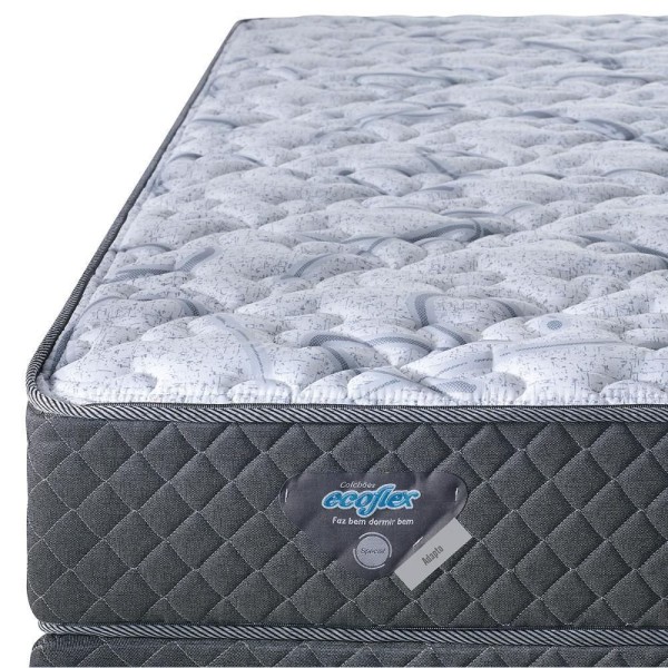 Encontraproduto.com.br - Cama Box Com Baú Queen 158x198 + Colchão Adapto Molas Ensacadas Ecoflex Courino Linho