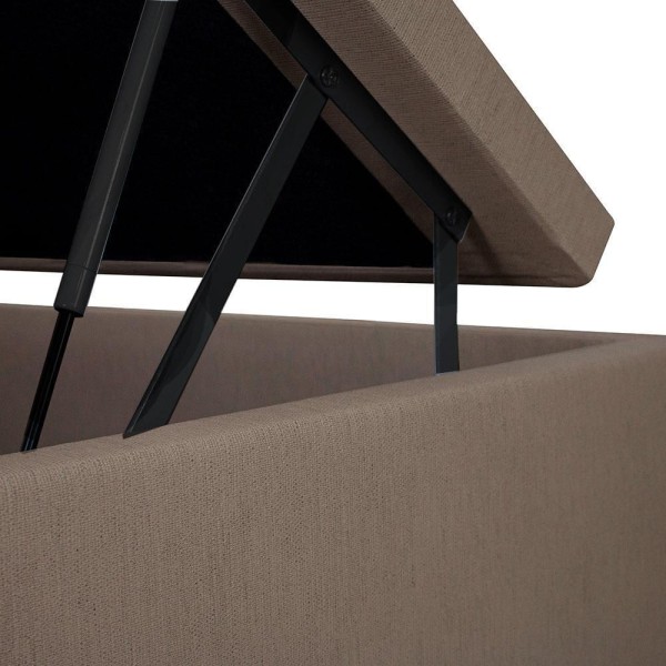 Encontraproduto.com.br - Cama Box Baú Solteirinho 78x188x42cm Courino Linho Bege Com Pistão A Gás