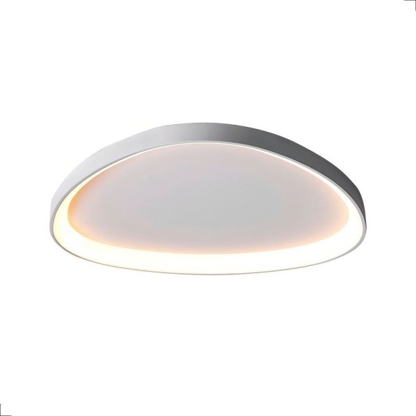 Encontraproduto.com.br - Luminária Lustre Plafon Led Sobrepor Seixos Moderno 3000k 28w Branco