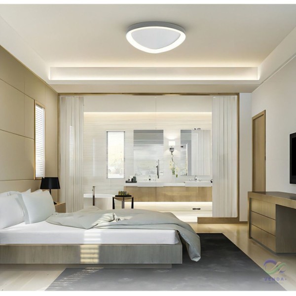Encontraproduto.com.br - Luminária Lustre Plafon Led Sobrepor Seixos Moderno 3000k 28w Branco
