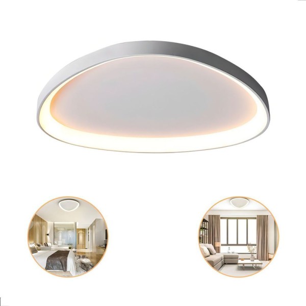 Encontraproduto.com.br - Luminária Led Plafon Teto Seixos Moderno Sobrepor 33w Branco