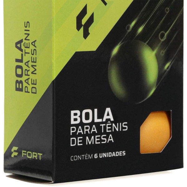 Encontraproduto.com.br - Bolinha Tênis de Mesa Fort 2 Estrelas Com 6 Unidades Unissex - Laranja