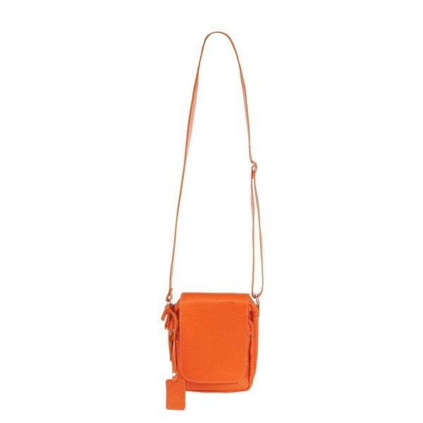 Encontraproduto.com.br - Bolsa Transversal De Couro Legítimo Ju laranja