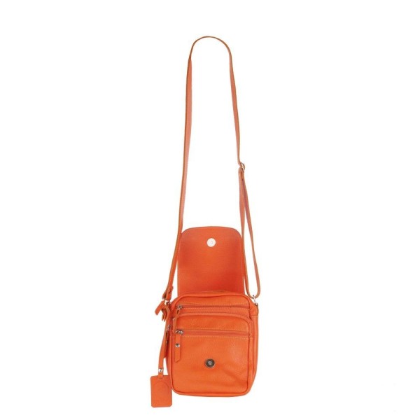 Encontraproduto.com.br - Bolsa Transversal De Couro Legítimo Ju laranja