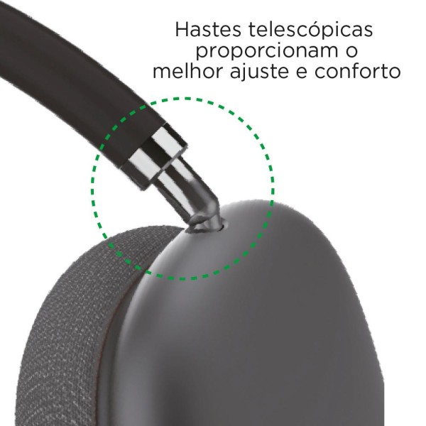 Encontraproduto.com.br - Fone de Ouvido Headphone Bluetooth ELG Max 5 EPB-MAX5BK Preto