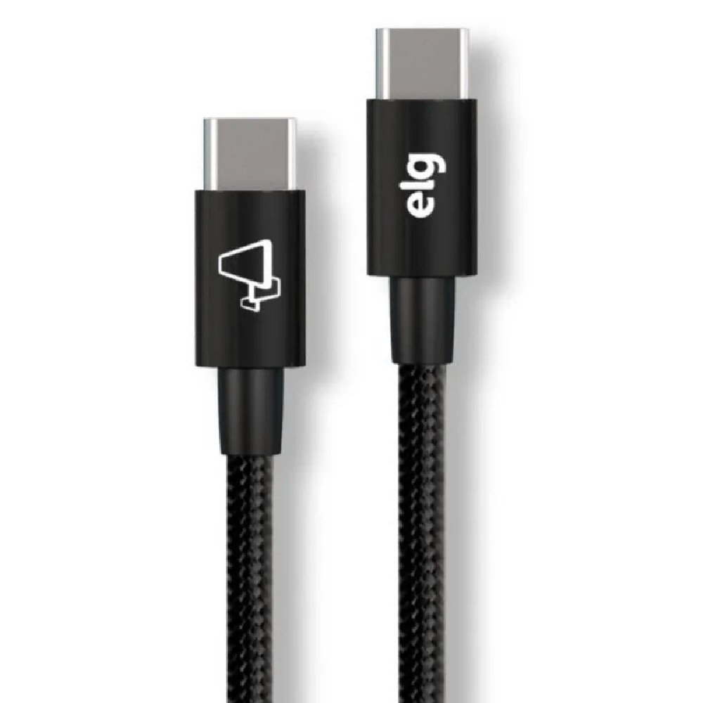 Encontraproduto.com.br - Cabo Elg USB Tipo-C Para Tipo-C 60W 1 metro Preto
