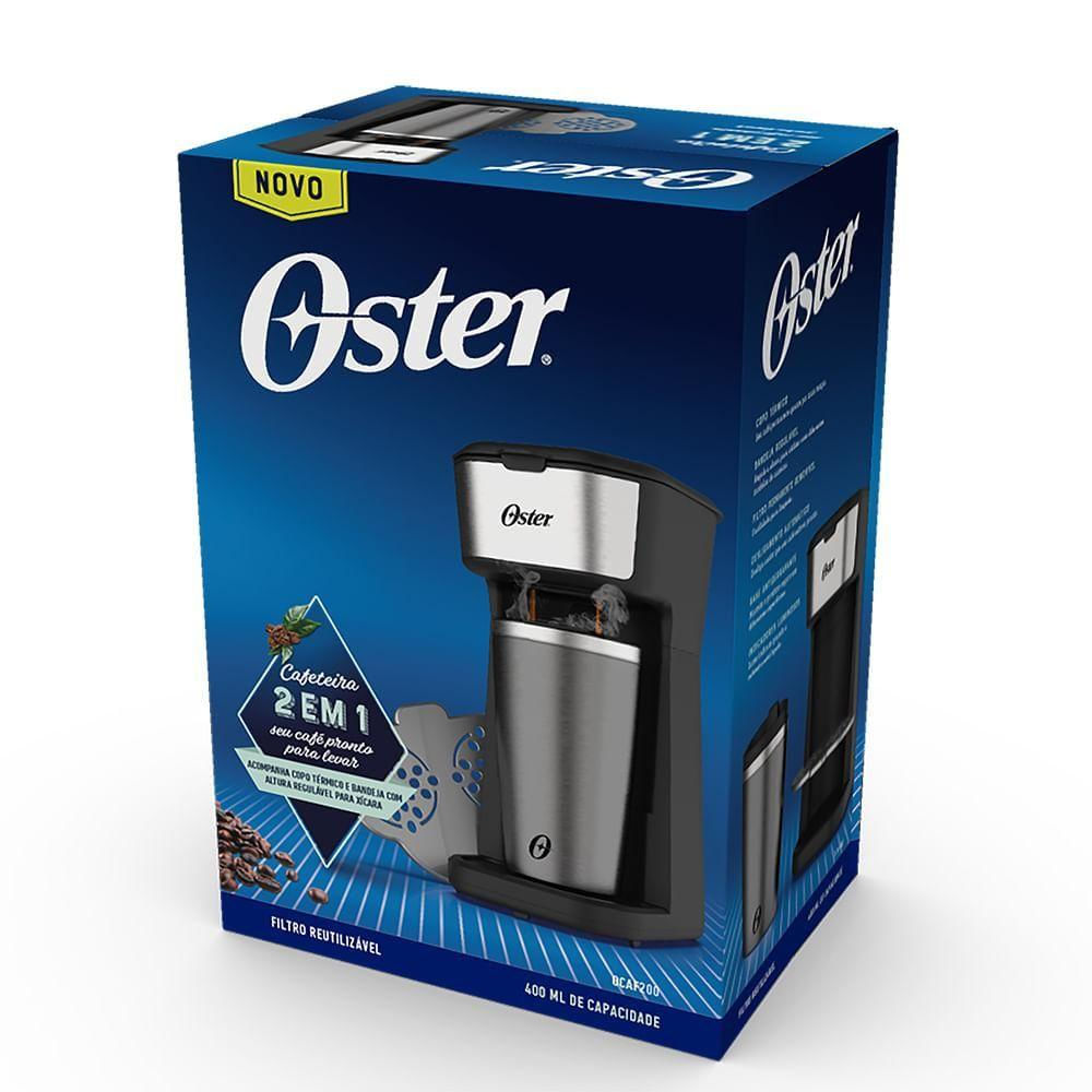 Encontraproduto.com.br - Cafeteira Oster 2Day Inox 2 em 1 com Copo Térmico OCAF200