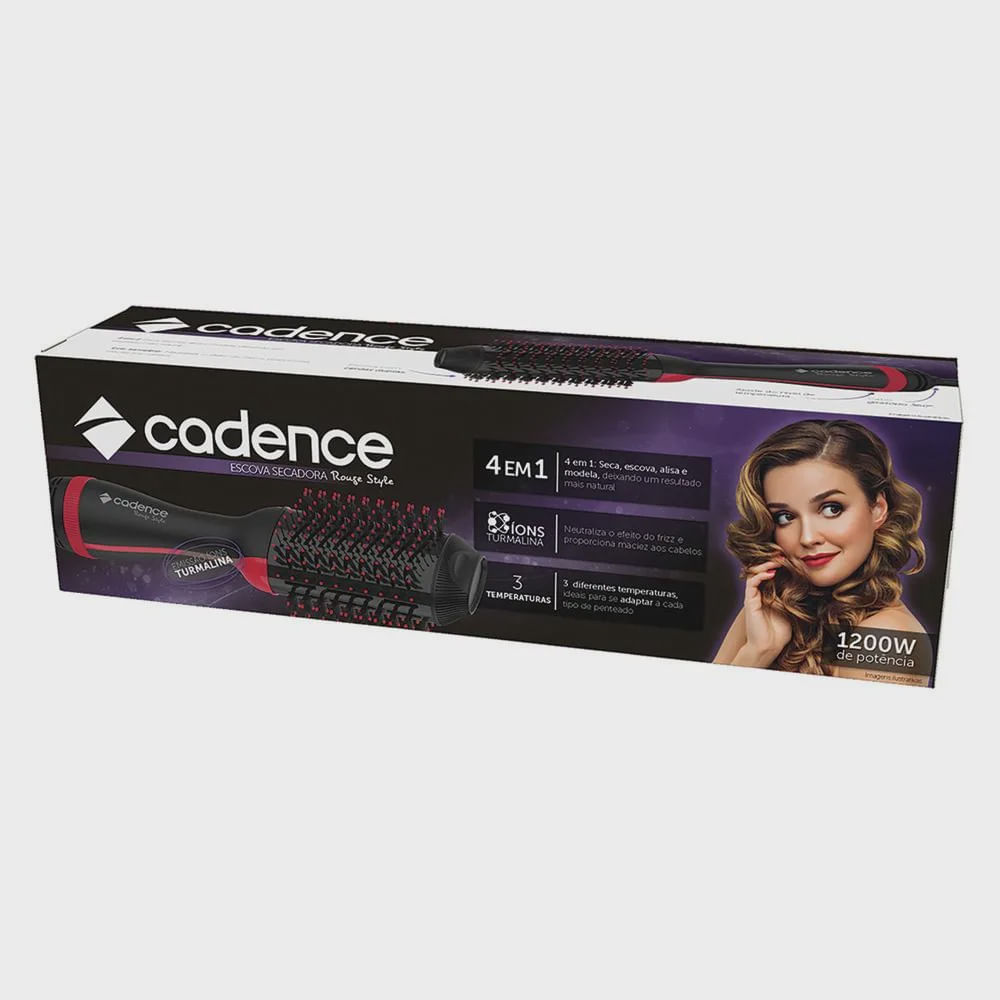 Encontraproduto.com.br - Escova Secadora Cadence Rouge Style 4 Em 1 220v