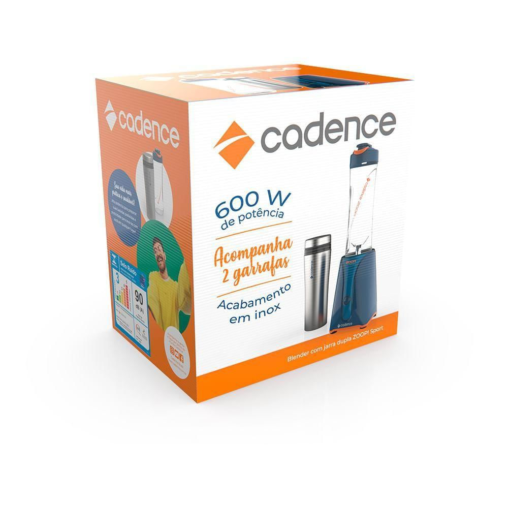Encontraproduto.com.br - Liquidificador Portátil Cadence Zoop Sport Bld750 500 Ml Azul Com Jarra De Plástico 220v