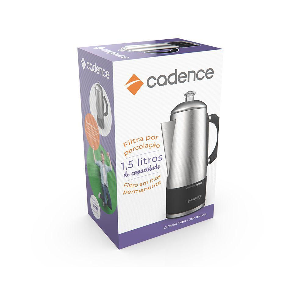 Encontraproduto.com.br - Cafeteira Cadence Gran Italiana, Jarra de Inox 1,5L, 900W - CAF120 220V