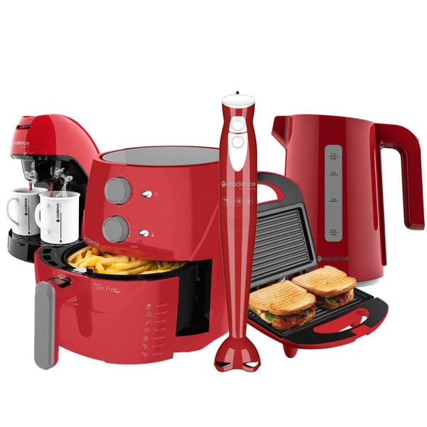 Encontraproduto.com.br - Kit Cadence Colors Vermelho Light Fryer Ii 220v