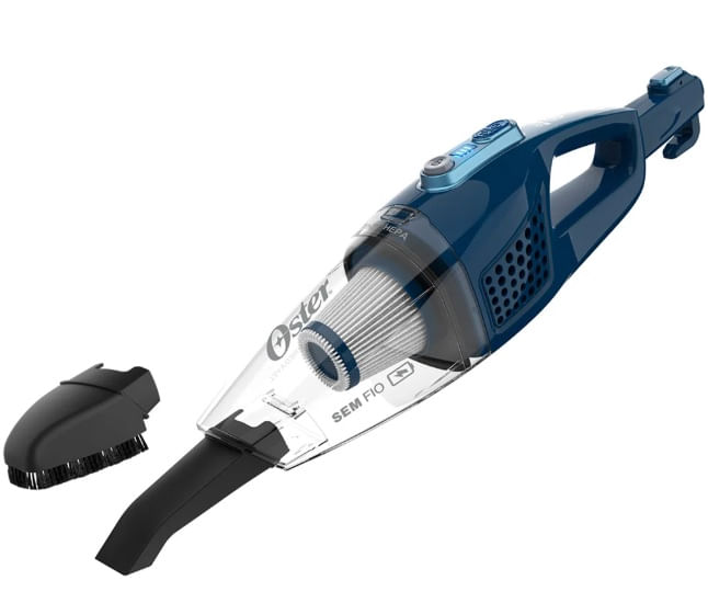 Encontraproduto.com.br - Aspirador De Pó Vertical Sem Fio Oster Blue 3 Em 1 Bateria